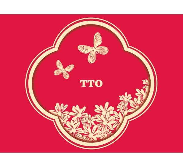 边框logo蝴蝶花设计