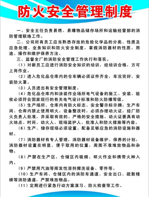 防火安全管理制度圖片