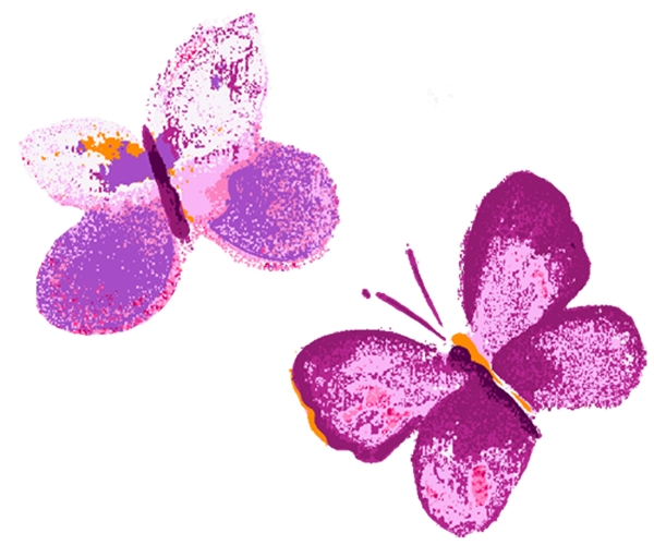 粉紫色的花卉psd分层素材