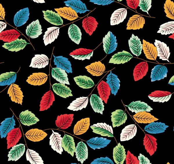 彩色树叶服装印花设计