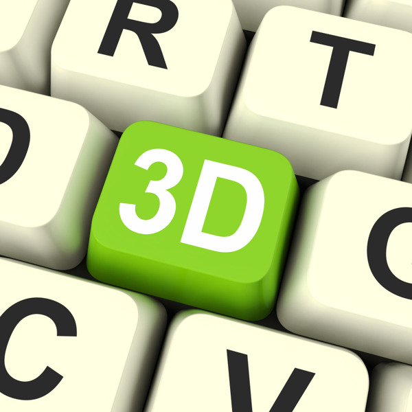 3D鍵顯示三維打印機(jī)或字體