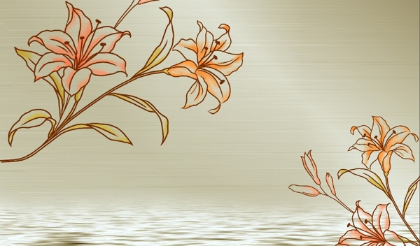 百合花背景墻