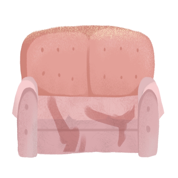 粉色的卡通沙发png素材