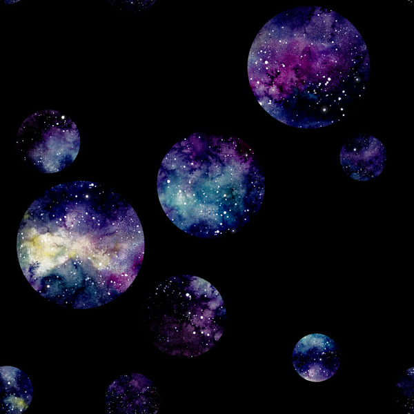 手绘紫色星空月球png透明素材