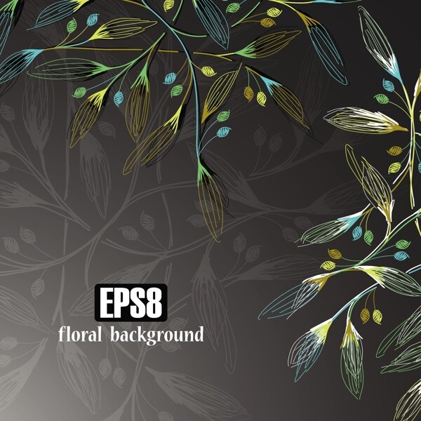 歐美花紋2069矢量EPS