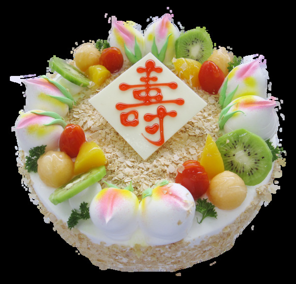 寿桃水果蛋糕素材