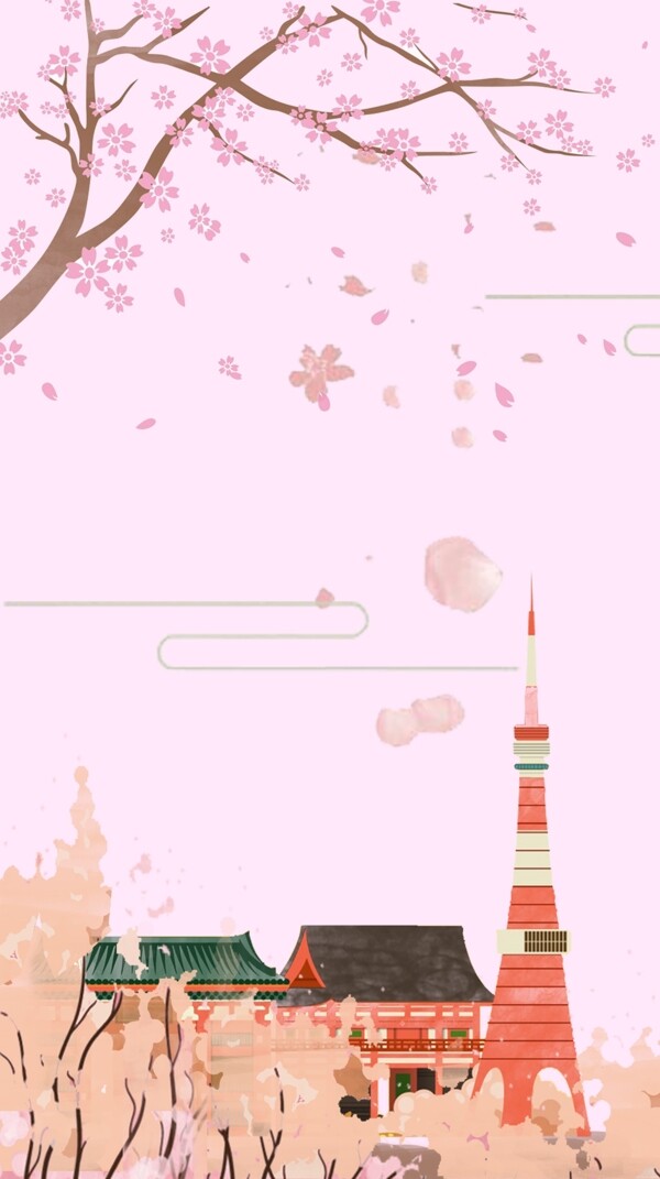 精美日本樱花节海报背景设计