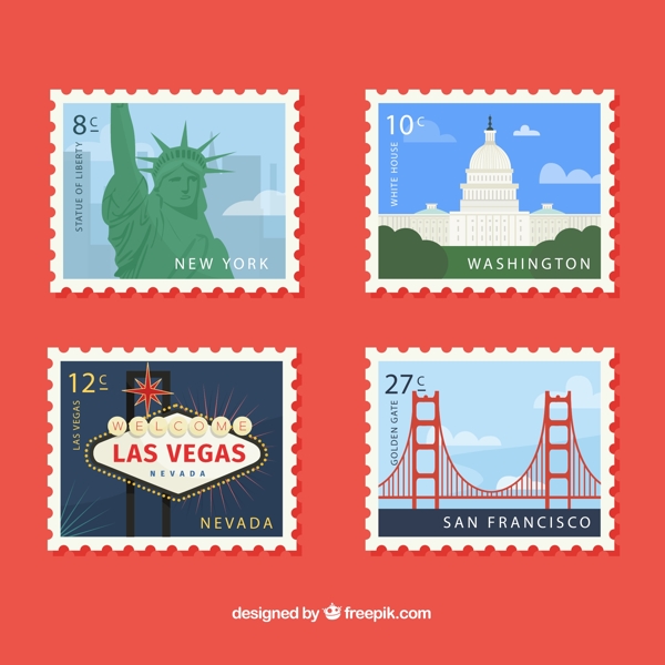 时尚旅游邮票设计图片
