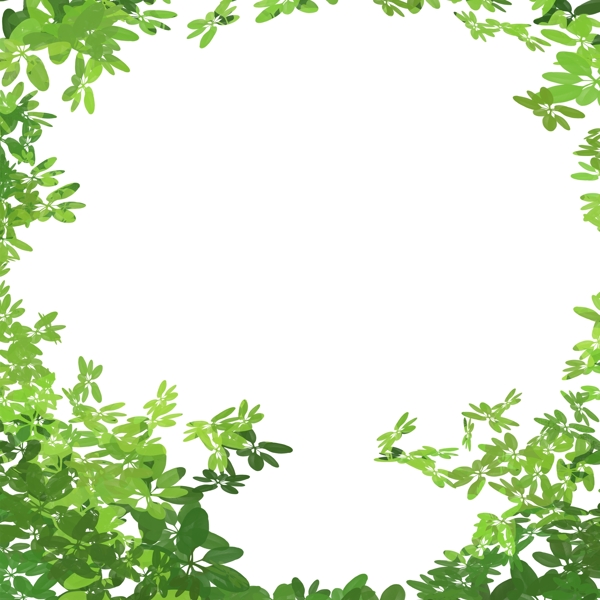 綠色植物樹葉邊框元素