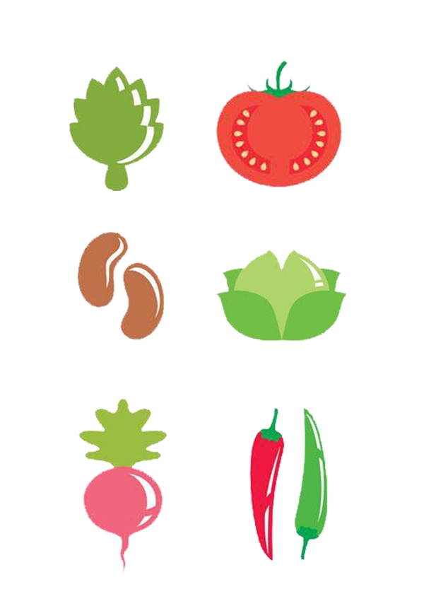 应节气蔬菜卡通图标素材