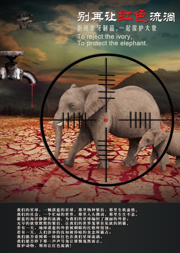 保护动物血腥海报杂志