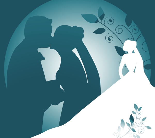 婚紗結(jié)婚矢量素材