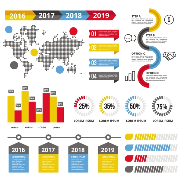 不同資源的信息圖表有用的模板