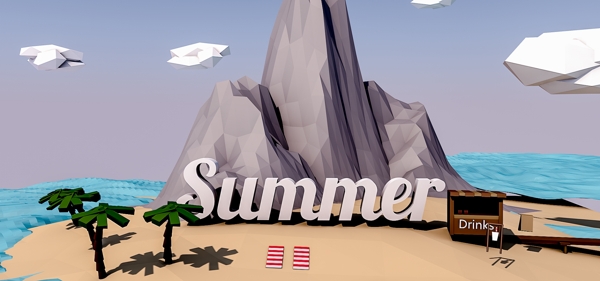 電商C4D夏季促銷banner