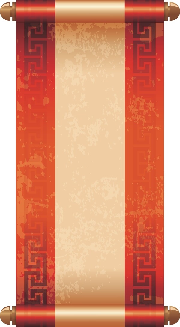 中国风传统复古中式卷轴