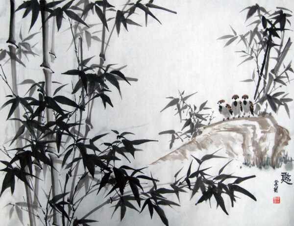 憨竹圖片