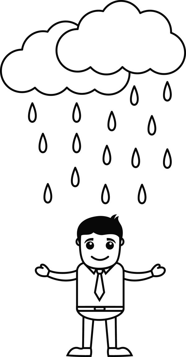在雨的辦公室的人