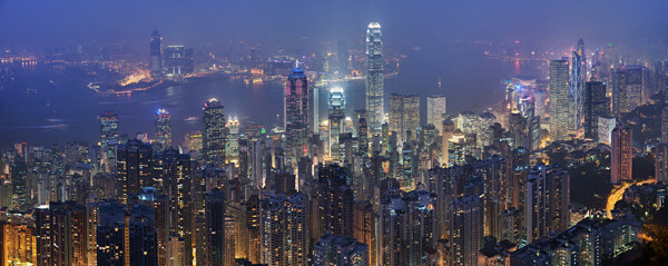 香港维多利亚港高清晰迷人夜景照