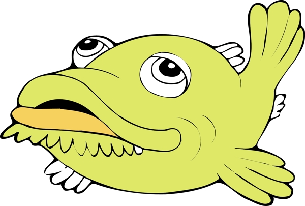 印花矢量圖可愛卡通卡通動物海洋生物魚免費素材