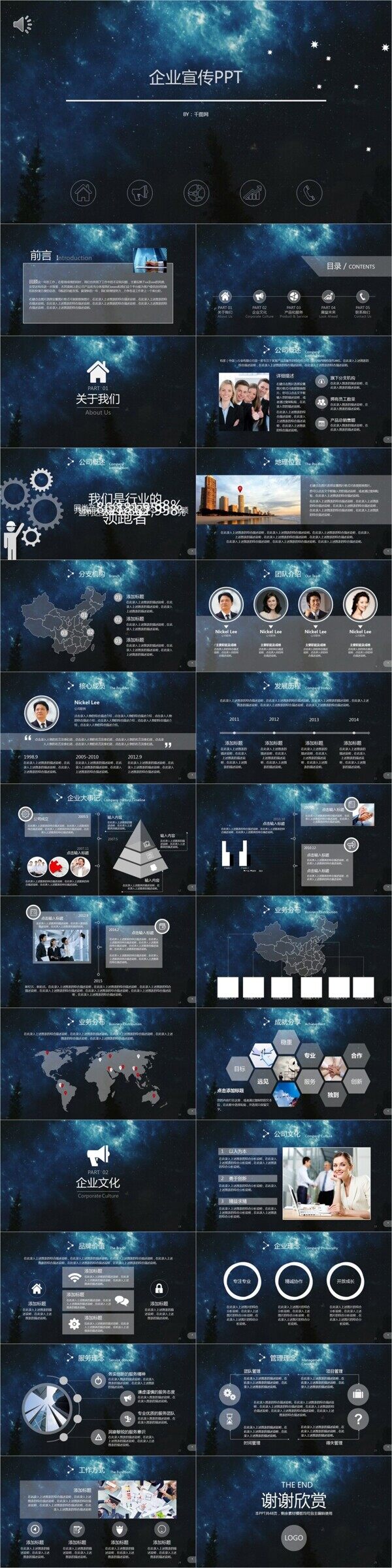 唯美星空企業(yè)宣傳PPT