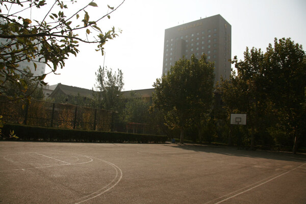 黄昏篮球场图片