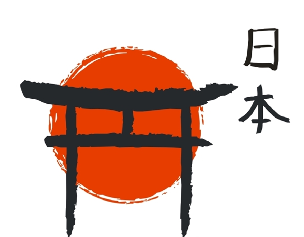 日本标志太阳寺庙大门