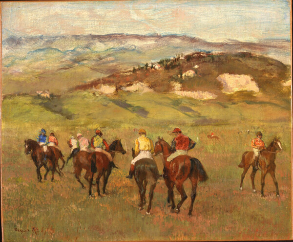 骑马的男子油画图片
