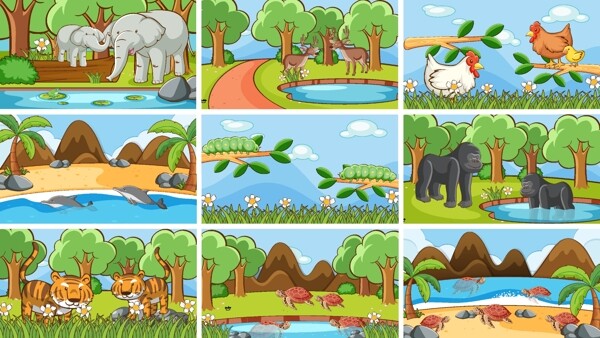 卡通自然风景图片