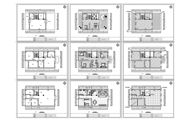 欧式风格豪宅别墅CAD施工图