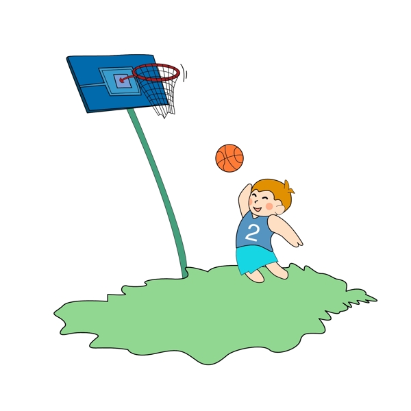 打篮球场景插画元素可商用