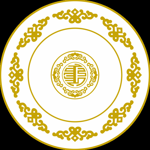 蒙古花纹圆
