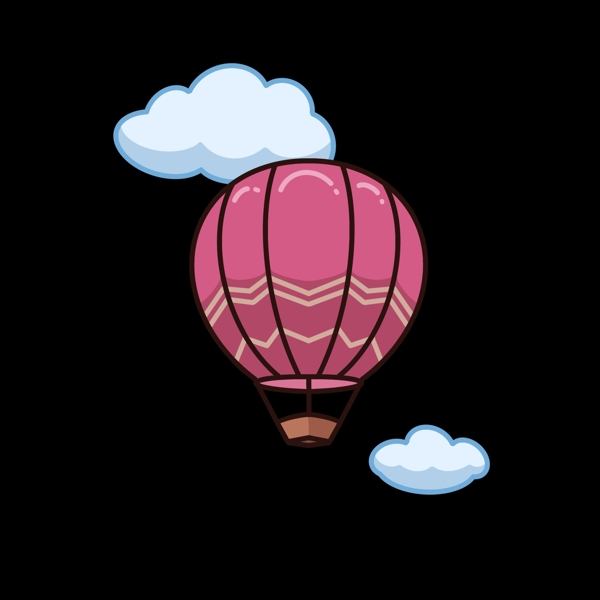 卡通可爱粉红热气球