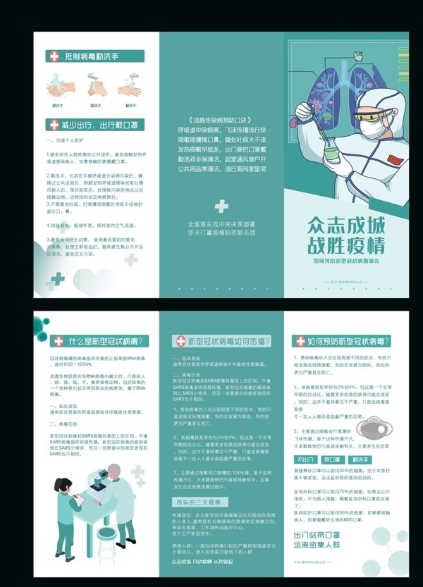 疫情防控三折頁