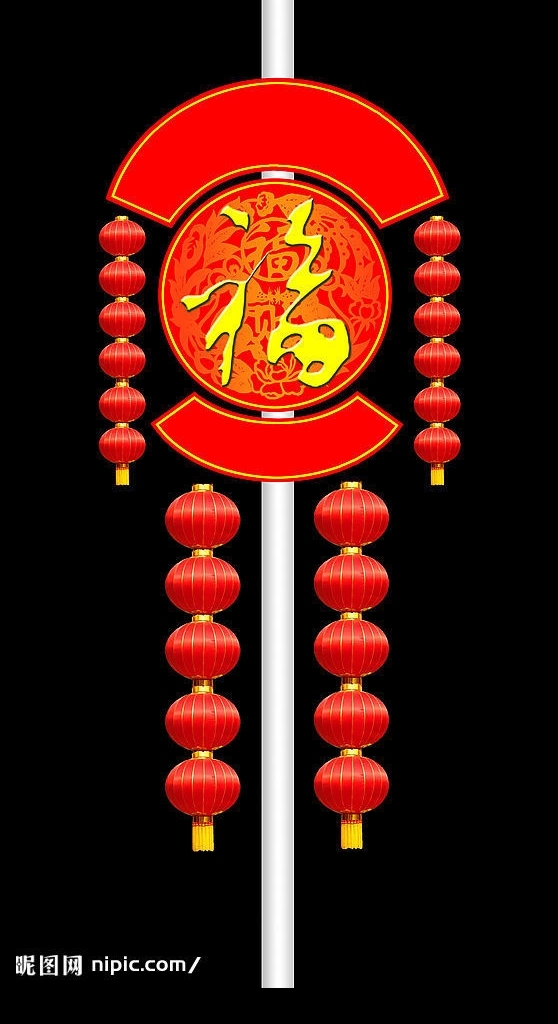 春節(jié)燈桿圖片