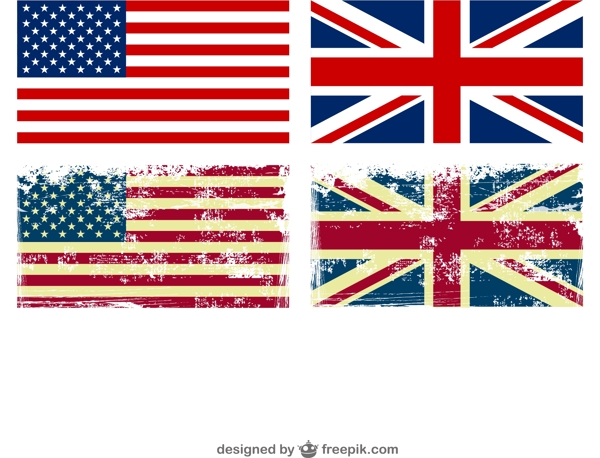 英美国旗设计矢量素材
