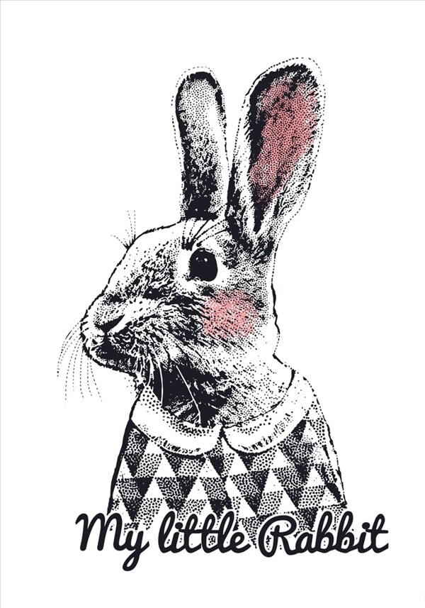 可爱卡通手绘兔子