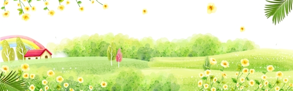 夏季清新可愛banner背景