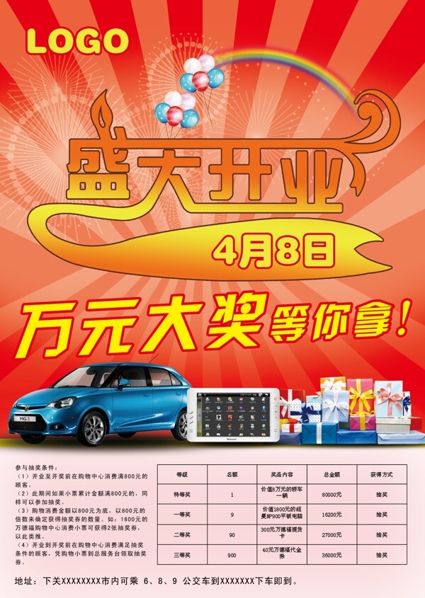 開業(yè)抽獎宣傳海報圖片