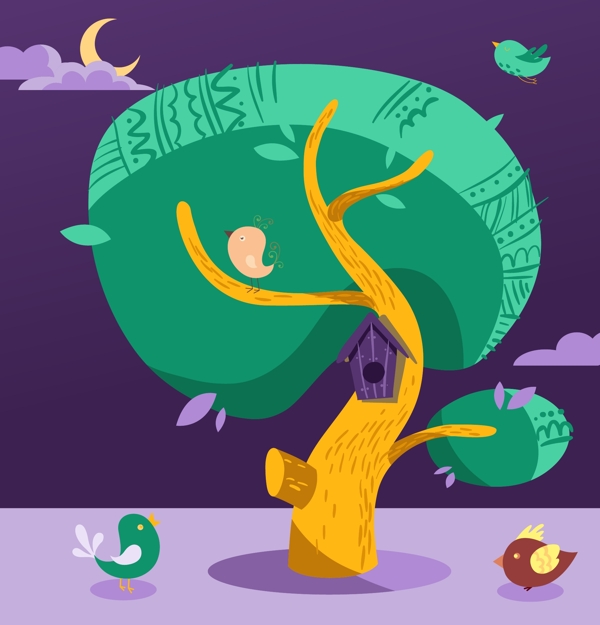 創(chuàng)意卡通大樹