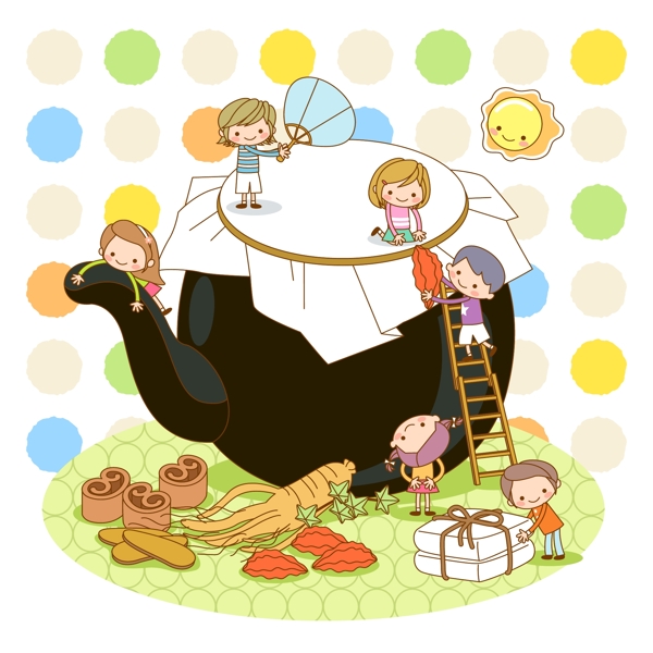 卡通兒童插畫矢量AI158