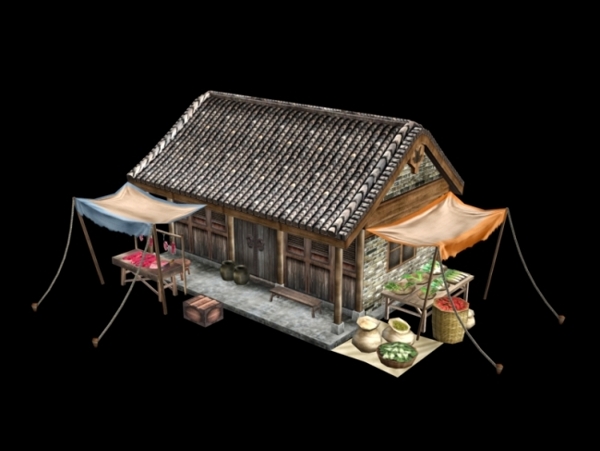 寫實(shí)風(fēng)格古建雜貨鋪