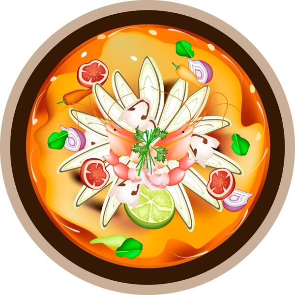 海鮮湯插畫