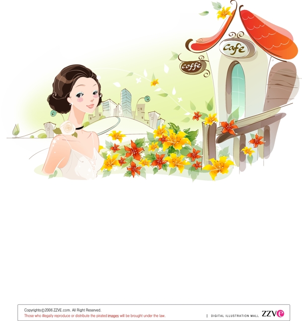 夢幻卡通風(fēng)景矢量圖