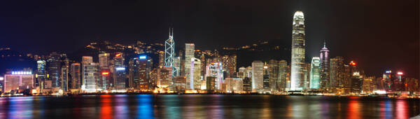 香港维多利亚港夜景全景图2图片