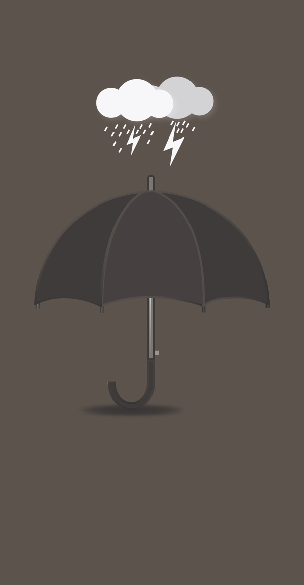 卡通雨伞矢量背景素