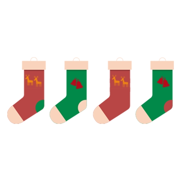 可爱风圣诞节袜子免抠元素