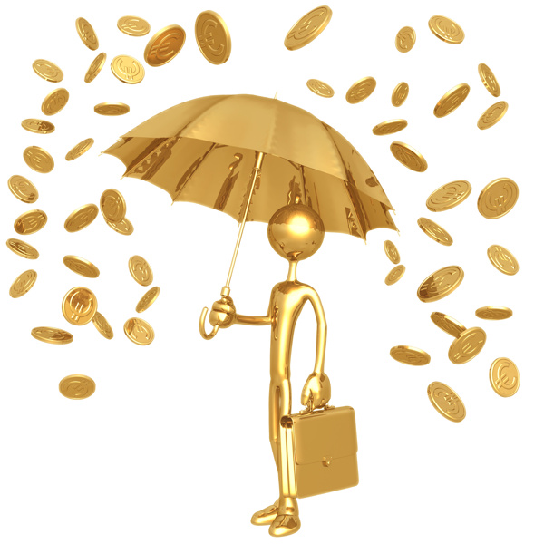 高清金色3D小人與金錢