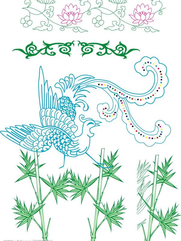 鳳與竹圖片