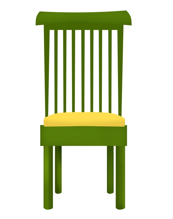 绿色靠背椅子插图