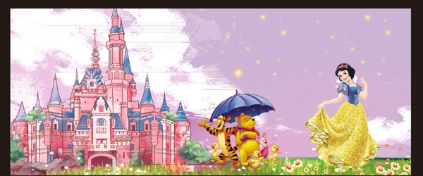迪士尼白雪公主城堡维尼图片